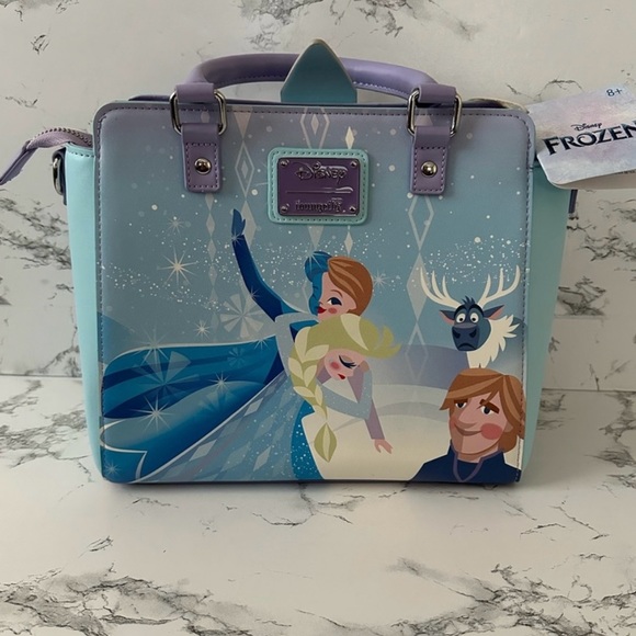 Loungefly Disney Frozen Elsa Olaf Anna Kristoff Castle Crossbody Bag/purse - Picture 9 of 12